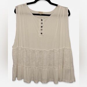 POL Women's Cream Button-Front Blouse